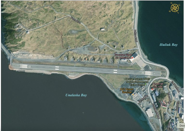 Breaking: High surf and debris damage runway shoulder, closing Unalaska airport